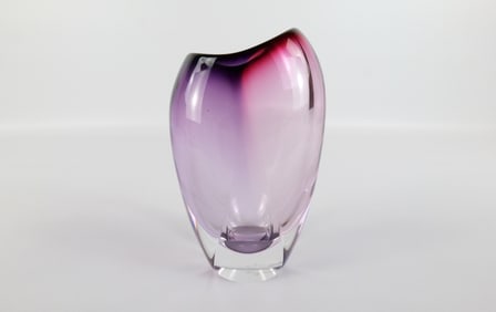Don Gonzalez Hand Blown Amethyst Glass Vase