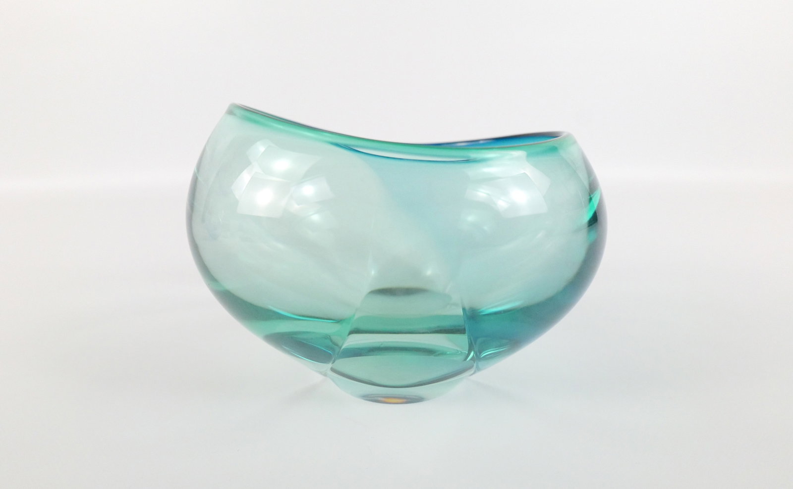 Don Gonzalez Hand Blown Blue/Green Glass Bowl (1 of 7)