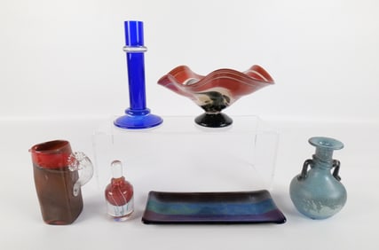 Lot of Mostly Artist Signed Art Glass Pieces