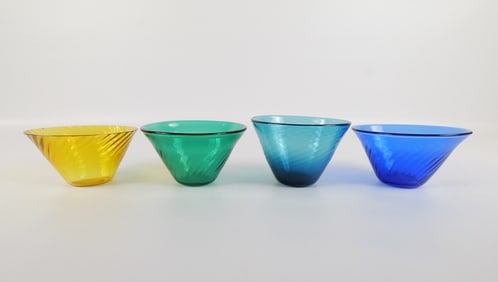 Lot of 4 Hand Blown Bayer Glass Bowls