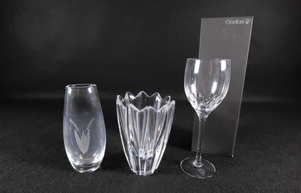 Lot of 3 Orrefors Crystal Pieces