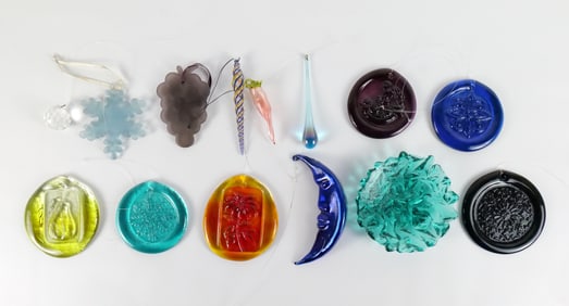 Lot of Pressed Art Glass Sun Catchers