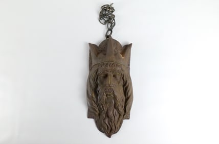 Cast Iron King Head with Crown Wall Hanging