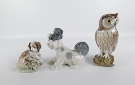 Lot of 3 Lladro Animal Figurines