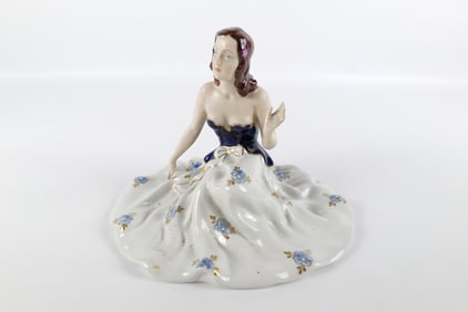 Royal Dux Porcelain Seated Lady Figurine