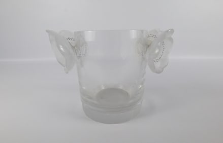 Lalique Molded and Frosted Glass Ice Bucket