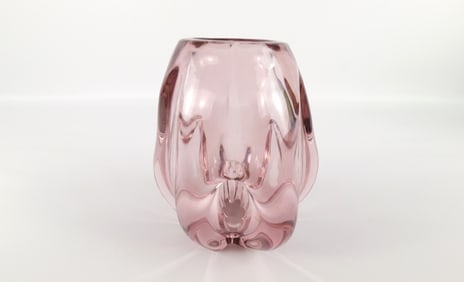 Art Glass Cranberry Pink Vase