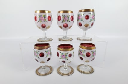 Lot of 6 Bohemian Cordials