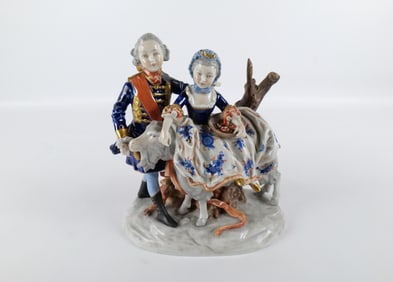 19th Century Dresden Unter Weiss Bach Figural Grouping