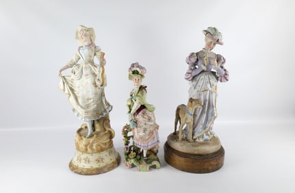 Lot of 3 AS-IS Bisque Figures