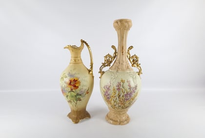 Lot of 2 19th Century Hand Painted Porcelain Pieces