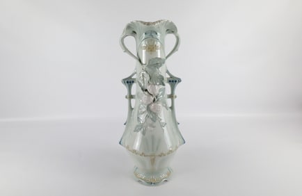 Monumental Royal Dux Double Handled Art Nouveau Tall Vase