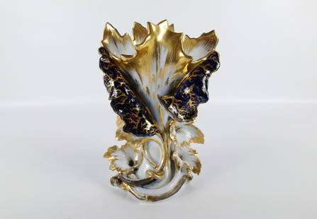 19th Century Old Paris France Vase: 19th Century Old Paris France Vase. Repair to a couple of the leaves and a bit of gold paint touch ups. Measures 10.75" tall x 8.5" wide. All invoices must be paid within 24 hours of the sale. We offe