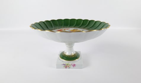 Antique Hand Painted Limoges Pedestal Compote