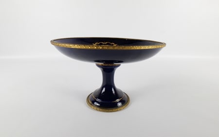 Hand Painted Serves Style French Pedestal Center Compote