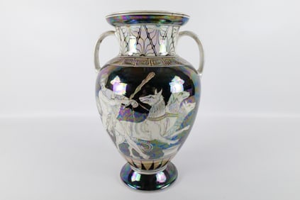 Vintage Hand Painted Double Handled Vase