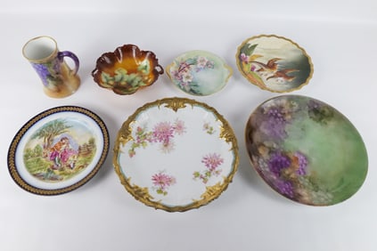 Lot of Antique Hand Painted Limoges Pieces