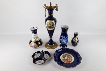 Lot of Cobalt Blue Porcelain Pieces