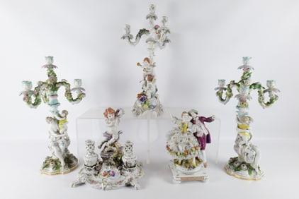 Lot of 5 Figural Porcelain Pieces