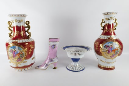 Lot of 4 Late 20th Century Porcelain Pieces