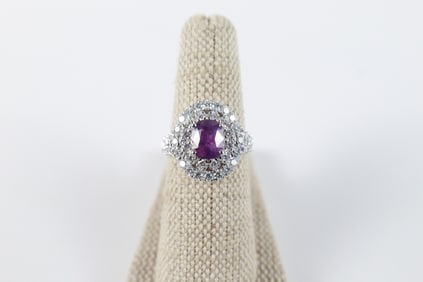 Platinum Kashmir Sapphire and Diamond Ring