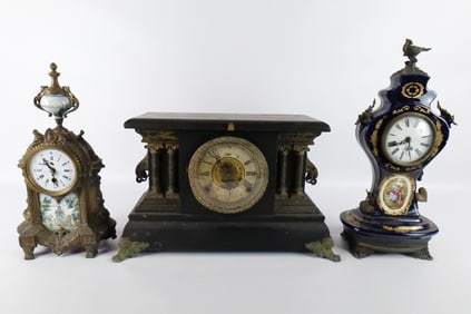 Lot of 3 AS-IS Mantle Clocks