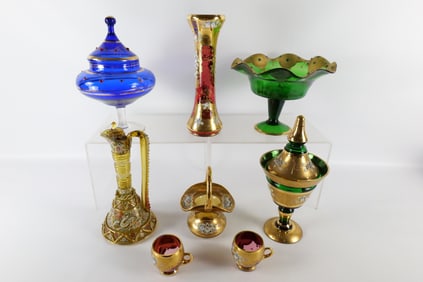 Lot of Bohemian Glass Pieces