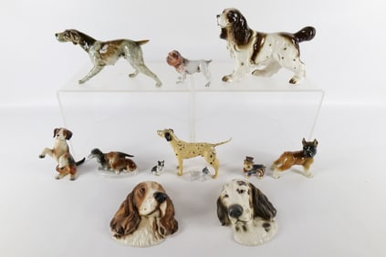 Group Lot of Dog Figurines and Wall Hangings