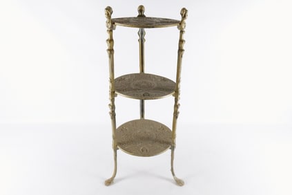 Cast Brass Three Tier Plant Stand