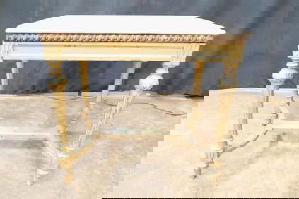 Vintage French Style Marble Top End Table