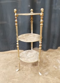 Cast Brass Three Tier Plant Stand