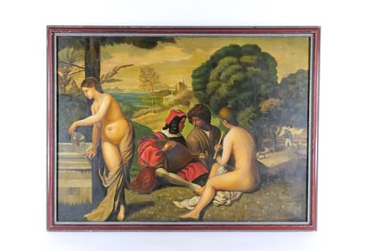 Serigraph on Canvas with Hand Painted Highlights - "The Pastoral Concert"