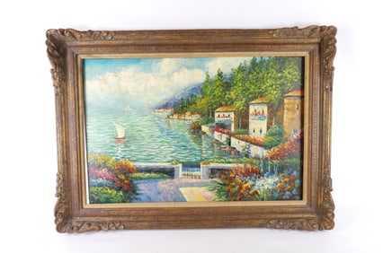 Oil on Canvas - Seaside Scene