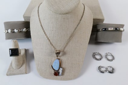 Mixed Sterling and Gemstone Jewelry