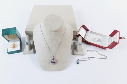 Mixed Group of Sterling Rings and Necklaces