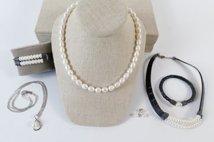 Mixed Freshwater Pearl and Sterling Jewelry