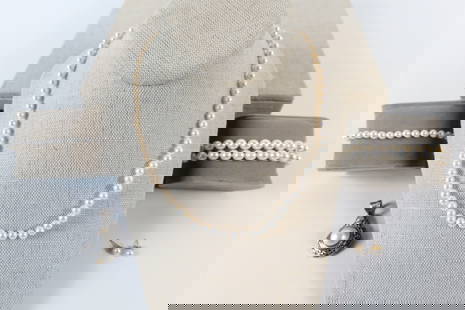 14K Akoya Pearl Jewelry and More: 14K Akoya Pearl Jewelry and More. The lot includes mix of fine akoya pearl jewelry and more. Featuring an 8'' long bracelet with 2 rows of 25 hand knotted 6-7mm white akoya pearls, 14K tongue clasp