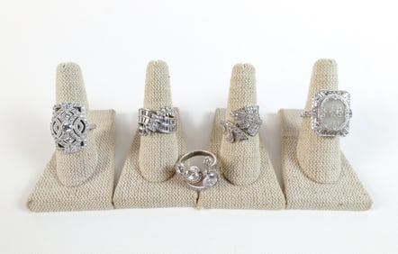 5 Sterling and CZ Rings