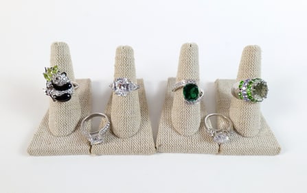 6 Costume Rings-Sterling and More