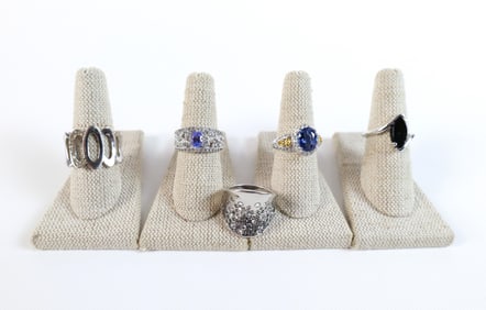 5 Costume Rings-Sterling and More