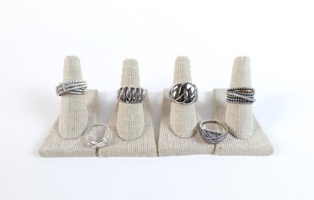 6 Costume Rings-Sterling and More