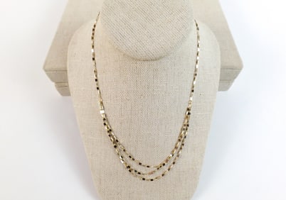 2 Tone 14K Festoon Chain Necklace