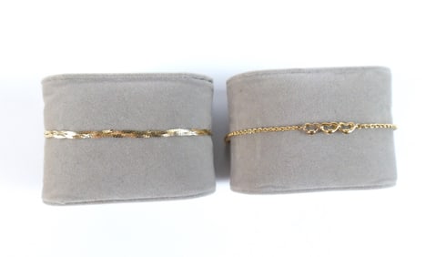 14K Braided Bracelet and 14K Anklet