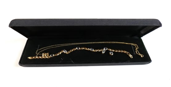 10K Necklace, Bracelet, and Earrings Set