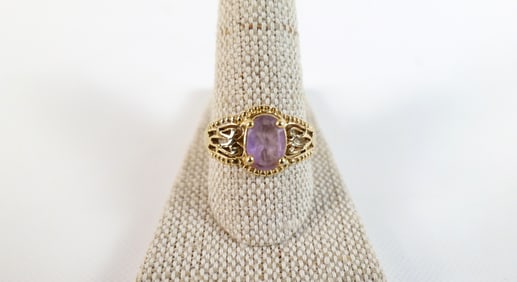 14K Gold and Amethyst Ring