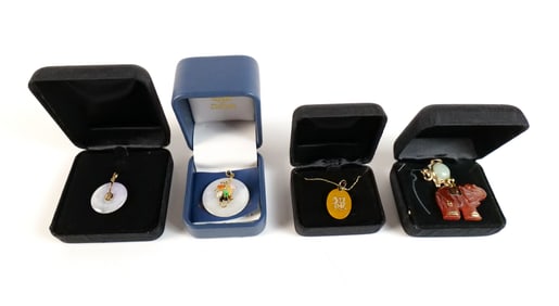 14K Gold and Jade Pendants and More