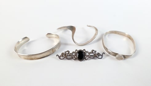 3 Sterling Cuff Bracelets and More