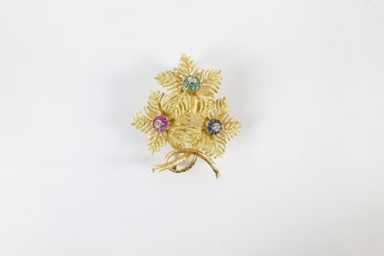 Vintage 18K Italian Made Tomiro Brooch