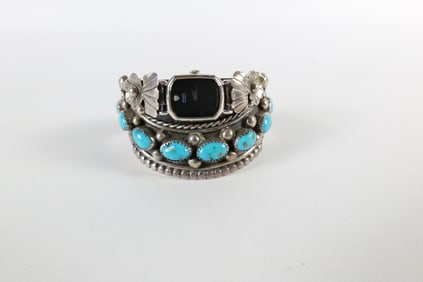 Vintage Native American Sterling Watch Cuff by Jameson Lee