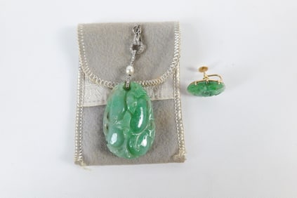 Edwardian Platinum and Jade Pendant and More
